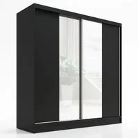 A&J MöbelLand GmbH Schiebetürenschrank SOLO 2-türiger Kleiderschrank mit Spiegel und Kleiderstangen (TOP ANGEBOT! Geräumiger Schrank mit einer Breite von 200 cm und Spiegel, ideal zur Aufbewahrung von Kleidung und Accessoires. TOP PRODUKT! Wählen Sie