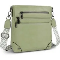 TAN.TOMI Umhängetasche Damen Mittelgroß Schultertasche Mehrere Taschen Crossbody Bag, Mit Verstellbarem Gurt für Schule Arbeit Reisen Ausflug Einkauf
