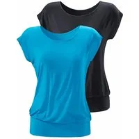 LASCANA Longshirt mit breitem Bund (2er-Pack) aus luftigem Viskose-Stretch