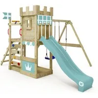 Wickey Spielturm RoyalFlyer – Abenteuer-Spielgerät für Garten mit Rutsche und Schaukel, Spielhaus-Ritterburg mit 10 Jahren Garantie*