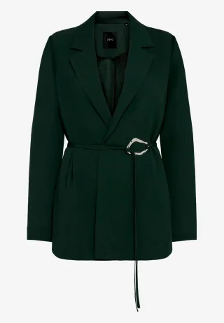 zero - Longblazer strukturiert mit Bindedetail Green Forest - Gr. - 44