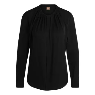 Boss - Bluse für Damen, Seide, Regulär, Langärmlig (Schwarz)