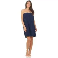 CLASS HOME COLLECTION Saunatuch Damen Saunakilt Saunatuch mit Klettverschluss 100% Baumwolle Frottee, 100% Baumwolle (1-St), Hautfreundlich, Aufbewahrungstasche, Saugfähig, mit Klettverschluss