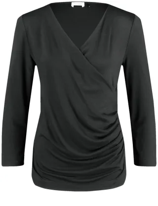 GERRY WEBER Collection - 3/4 Arm Shirt mit Wickeloptik schwarz - Gr. - 44