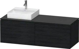 Duravit L-Cube Konsolenwaschtischunterbau wandhängend Eiche Schwarz Matt 1420x550x482 mm - LC4870L16 LC4870L16160000