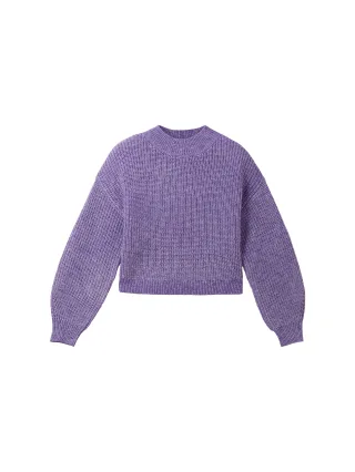 Denim Tom Tailor - Strickpullover mit recyceltem Polyester lilac - Gr. - XL