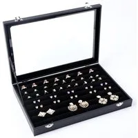 LA CUTE Schmuckkasten Ring Schmuckkästchen kasten -Aufbewahrungsbox, Glasabdeckung (Elegante Schmuckbox mit Glasabdeckung., Schmuckaufbewahrung für verschiedene Anlässe, inklusive Geschenkbox), Wasserdichte und staubdichte Schmuckbox mit Glasabdeckun