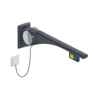 Hewi 802 LifeSystem Stützklappgriff 802.50.42960DR 700, anthrazit hochglanz/anthrazit matt, Spülauslösung, Funktionstaste, links