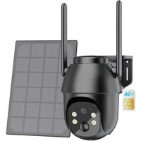 Topcony Überwachungskamera 4G LTE Überwachungskamera Aussen mit SIM Karte (Campingbus, Farm, Außenbereich, Wald, Aussen, Straße, 1-tlg., Menschenerkennung Automatische Verfolgung Cloud/TF-Speicher)