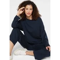 SENSES.THE LABEL Rundhalspullover mit Rollsäumen
