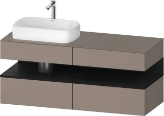 Duravit Qatego Konsolenwaschtischunterbau wandhängend Basalt Matt 1400x550x600 mm - QA4765016430000 QA4765016430000