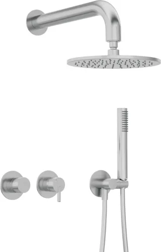 Neuesbad Serie 600 Unterputz Dusch-Set mit verstellbarer Kopfbrause Oberfläche: edelstahl gebürstet NB1NQS_F0YK1