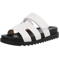 Ital-Design Moderne Komfortsandalette mit flexiblen Riemen Plateausandaletten (89323079) Flach Pantoletten in Weiß