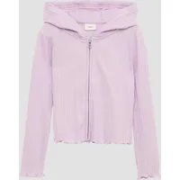 s.Oliver Sweatjacke Sweatshirt Jacke Verkürzte Sweatjacke mit Rippstruktur