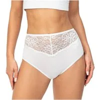 Donna Taillenslip 243 (2-St) Damen 2er Pack Taillen Slips Unterhosen florale Spitze Baumwolle