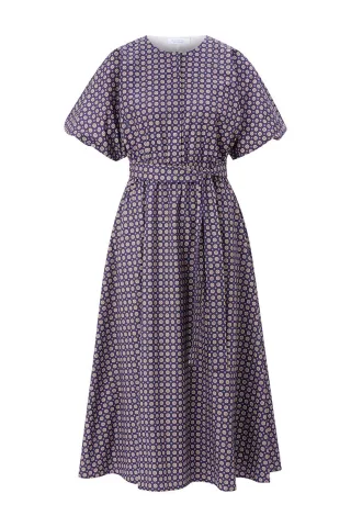 Rich & Royal - Printed Cotton Midi Dress mulberry - Gr. - 36