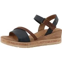Mustang Shoes Ileana Keilsandalette Riemchensandale, Sommerschuh mit Logoprägung