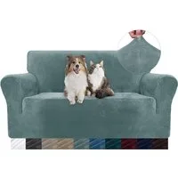 Diwzbyn Sofahusse Velvet Sofabezüge 1/2/3/4-Sitzer Stretch rutschfeste Couchbezug, für Hunde Katze Haustierfreundlich