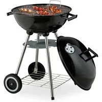 relaxdays Holzkohlegrill Großer Kugelgrill mit Rädern