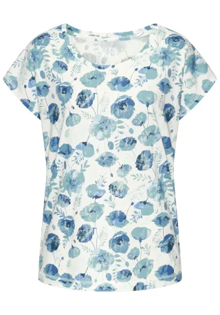 LASCANA - Vivance Dreams VD T-Shirt flower aop - Gr. - 50