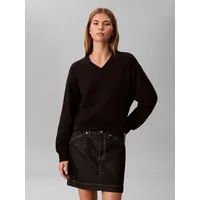 Calvin Klein Jeans Sweatshirt LS TERRY WOVEN LABEL VNK SWEATSH Regular fit mit V-Ausschnitt