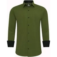 R-NEAL Businesshemd Herren Kontrast Hemd "R-NEAL" Hochzeit-Hemd Slim Fit Stretchhemd