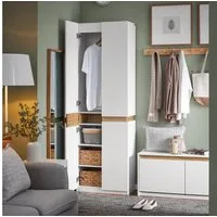 SoBuy Kleiderschrank KSB01, Kleiderschrank mit 2 Türen, Mehrzweckschrank, Flur Schlafzimmer Hochschrank mit 2 Türen Küchenschrank Aufbewahrungsschrank Sideboard