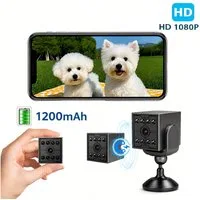 Toomoke Überwachungskamera Mini-Kamera mit 1080P Infrarot-Nachtsicht,1200mah,Haustierkamera (Überwachungskamera innen,Lange Standby WiFi Kamera, Babykamera,für zu Hause, im Innenbereich und im Büro, 1-tlg.,Intelligente Erkennung, Bewegungserkennung &