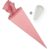 itenga Schultüte itenga Set Rosa Bastelschultüte Rohling 70 cm rund + Schultüten Spitze