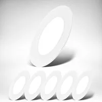 B.K.Licht Einbauleuchte BK_EL1618 6er Set LED Einbaustrahler, Ultraflach, IP20 Deckenspots, LED fest integriert, Neutralweiß, 4.000 K, 330Lm, 3W, Kunststoff, 9 x 2,8 cm, Weiß