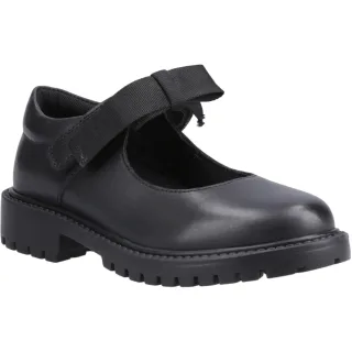 Hush Puppies Astrid Schleife Leder Mädchenschuhe Schwarz