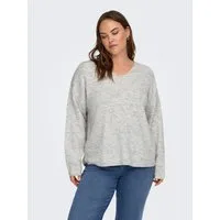 ONLY CARMAKOMA Strickpullover CARCAMILLA V-NECK L/S PULLOVER KNT NOOS Materialmix