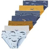 vertbaudet Boxershorts Jungen Slips mit Bio-Baumwolle, Wale 7er-Pack