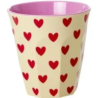 rice Becher Rice Melamin Becher Medium Herz Print Beige, 1-tlg., Melamin
