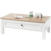 Stolkom Sp.z.o.o. Couchtisch Toskana (Couchtisch, Wohnzimmertisch, OTTOs Choice), Landhausstil weiß, Tisch mit 1 Schubkasten