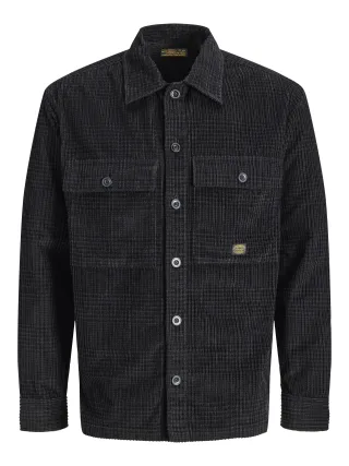 JACK&JONES - JPRBLUOLIVER CORDUROY L/S OVERSHIRT Schwarz - Gr. - S