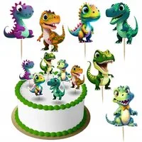 Festivalartikel Tortenstecker Dinosaurier Topper Set 6 Stk Geburstag Torten Deko Kuchen Junge