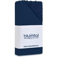 Blumtal Spannbettlaken Blumtal Basics 100% Baumwolle - Jersey, Baumwolle, Gummizug: Rundum, (1 Stück), Jersey Bettlaken - atmungsaktiv, strapazierfähig und faltenfrei