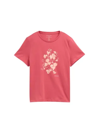Tom Tailor - Basic T-Shirt aus Bio-Baumwolle rot - Gr. - L