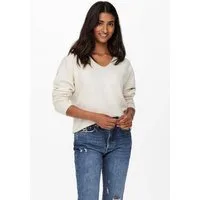 ONLY V-Ausschnitt-Pullover ONLRICA LIFE L/S V-NECK PULLO KNT NOOS Materialmix, regular fit