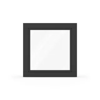 Holzfenster Schwarz ähnlich RAL 9005, Classic IV 68, 510 x 510 mm, einteilig, festverglast, individuell konfigurieren