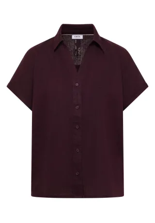 CECIL - Leinenbluse mit V-Ausschnitt rot - Gr. - XL