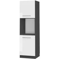 Vicco Herdumbauschrank Fame-Line, Weiß Hochglanz/Anthrazit, 60 cm offen (1-St)