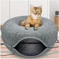 Pisi & Bili Tierbett Katzenbett Katzenhöhle aus Filz, Katzen Zubehör, gemütliches Katzentunnel