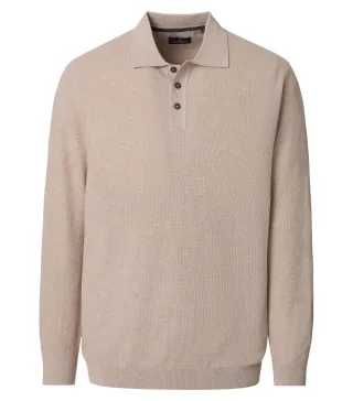 CASAMODA - Polo-Shirt Langarm beige - Gr. - XL