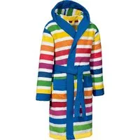 Erwin Müller Kinderbademantel Kinder-Bademantel mit Kapuze, Rückenlänge: 67 cm, Frottier, mit Kapuze/mit Aufsatztasche:, default, Walk-Frottier Streifen