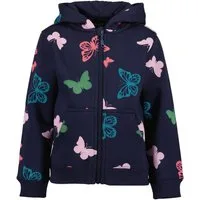 Blue Seven Kapuzensweatjacke mit Kängurutasche und tollem Schmetterlings-Alloverdruck