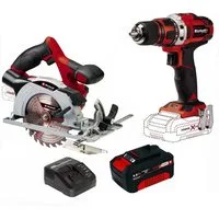 Einhell Akku-Bohrschrauber 18V Bohrschrauber TE-CD 18/40 Handkreissäge TE-CS 18/150 Akku 4 Ah
