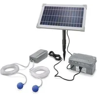 esotec Teichbelüfter 8/200 Belüfterpumpen-Set 2x100l/h, Akku, Solarmodul 8Wp, Regler 101846, 200 l/h, (Komplettset)