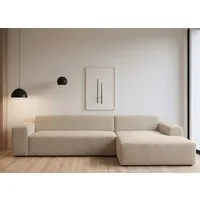 WERK2 Ecksofa Zeus-XL 311 cm breit, bequemes Mega-Sofa in L-Form, große Sitztiefe, Curvy-trend Cord Big-Sofa mit 210 cm XXL-Ottomane für 2 Personen